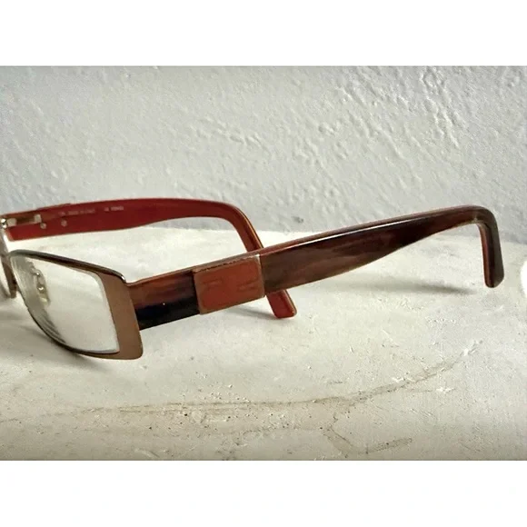 Fendi Womens Eye Glasses Frames Used good Condition Orange Brown - Picture 5 of 16